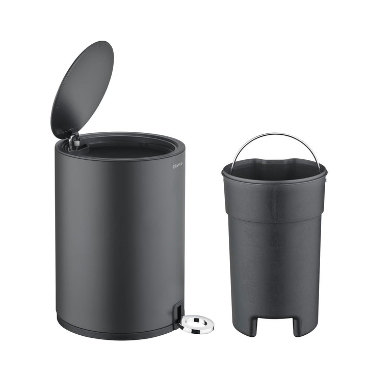 Blomus Kosmetikeimer -SINO- Mülleimer 3 Liter | Anthrazit | 20L x 20B x 26H cm | Treteimer mit Absen