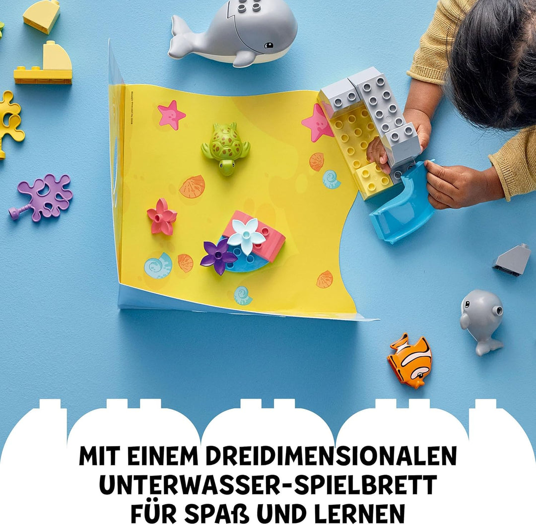 LEGO 10972 DUPLO Wilde Tiere des Ozeans, Lernspielzeug ab 2 Jahre, Spielzeug-Set für Kleinkinder mit