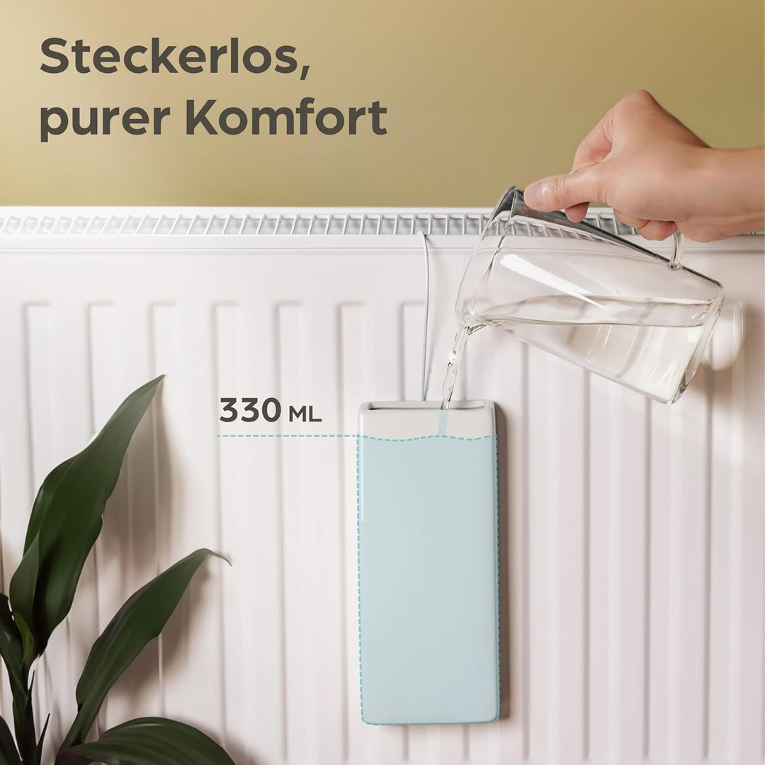 Luftbefeuchter Heizkörper aus Keramik - 4er Set mit Flexiblem Aufhängehaken - Optimale Luftfeuchtigk