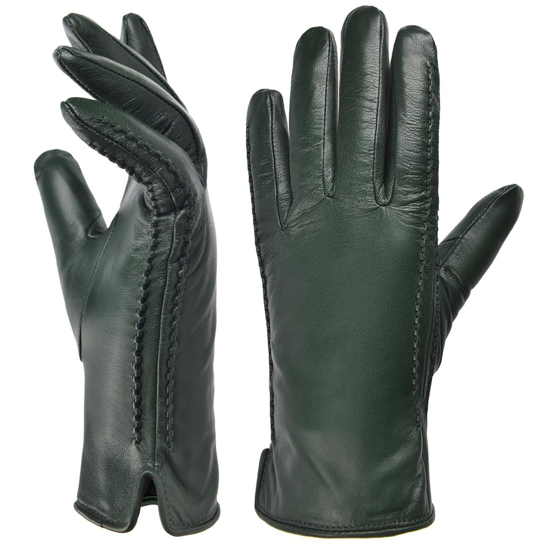 Harssidanzar Damen Winter Warmes Futter Lammfell Leder Handschuhe Touchscreen Texting Warme Fahrhand