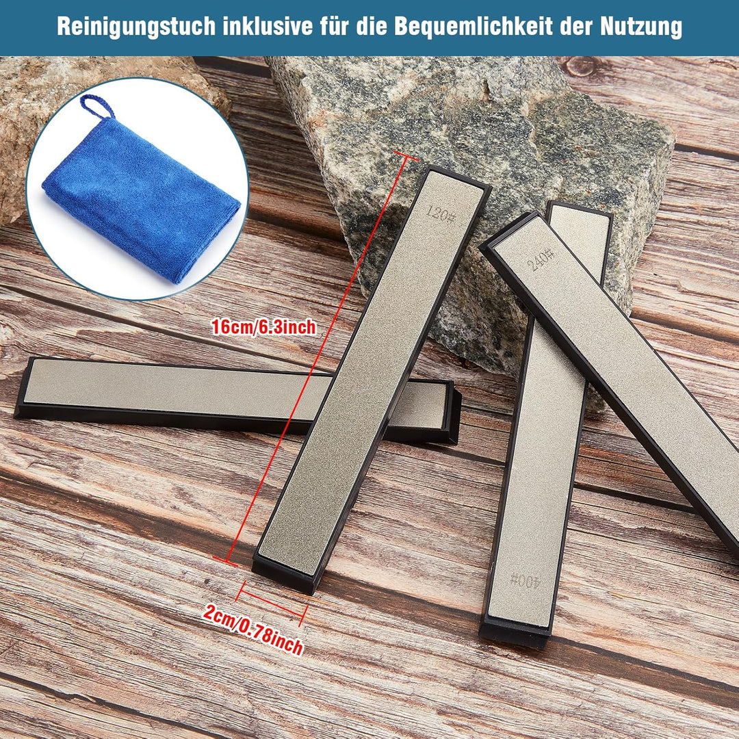 IMAGE Schleifstein Set 8 Stück Diamant Abziehstein mit Körnung 120/240/400/600/1000/1500/2000/3000 W