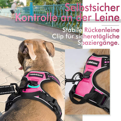 rabbitgoo Hundegeschirr Mittelgrosse Hunde Anti Zug Geschirr Hund mit Kontrolle No Pull Verstellbar