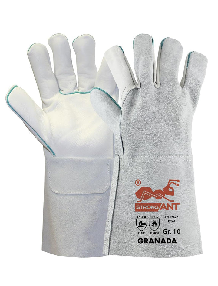 strongAnt Granada-Long Schweisserhandschuhe aus Rindnarbenleder Arbeitshandschuhe auch fürs Grillen