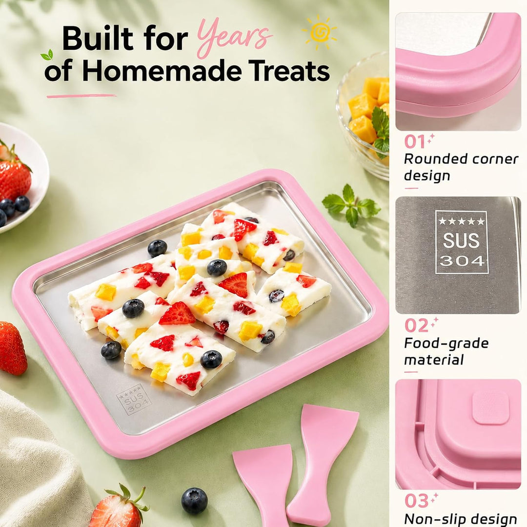 Eisplatte zum Eis Machen, Kommt mit 2 Spateln Ice Cream Machine, Ice Rolls Maschine, Eisenrollmaschi