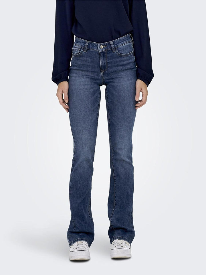ONLY Female Flared fit Jeans ONLROSE Mittlere Taille Ausgestellt Jeans XS / 32L Medium Blue Denim, X