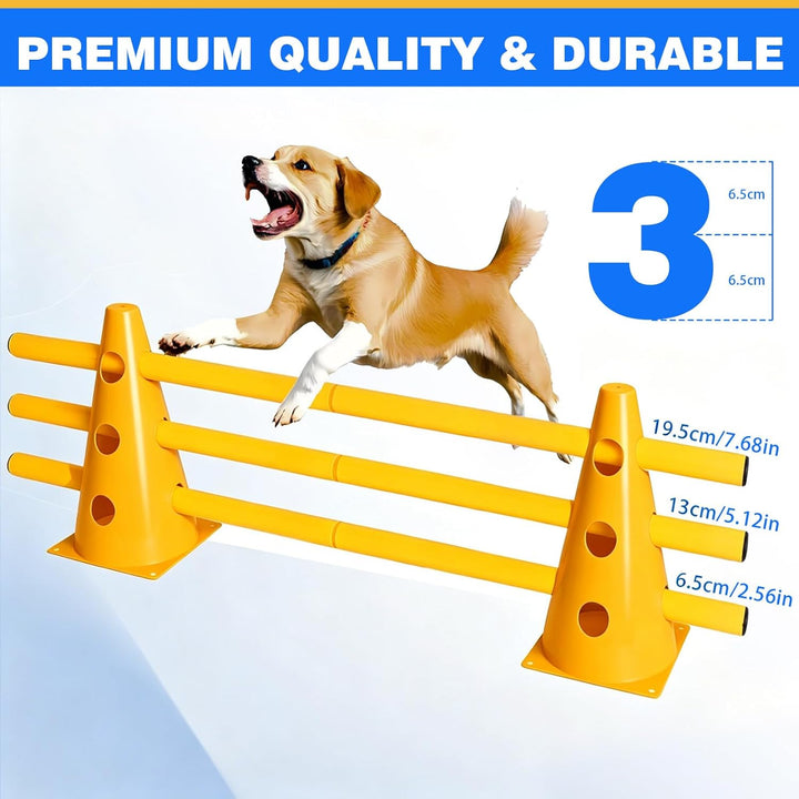 MeYuxg Agility Set Hunde – Cavaletti Steckhürdenset für kleine Hunde & Kinder, verstellbare Training