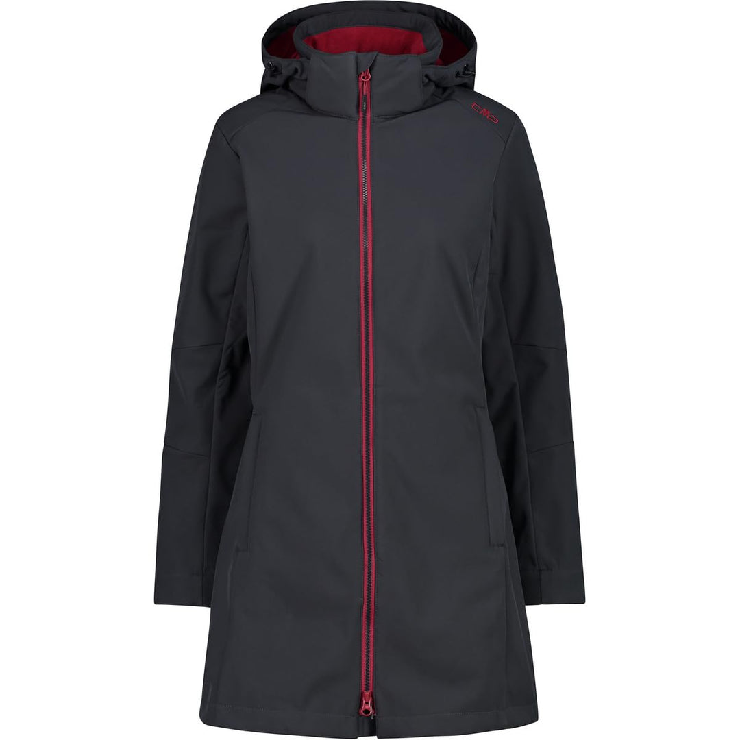 CMP Damen Damenparka mit Reissverschluss und Kapuze Softshell Parka XL Anthrazit-Anemone, XL Anthraz