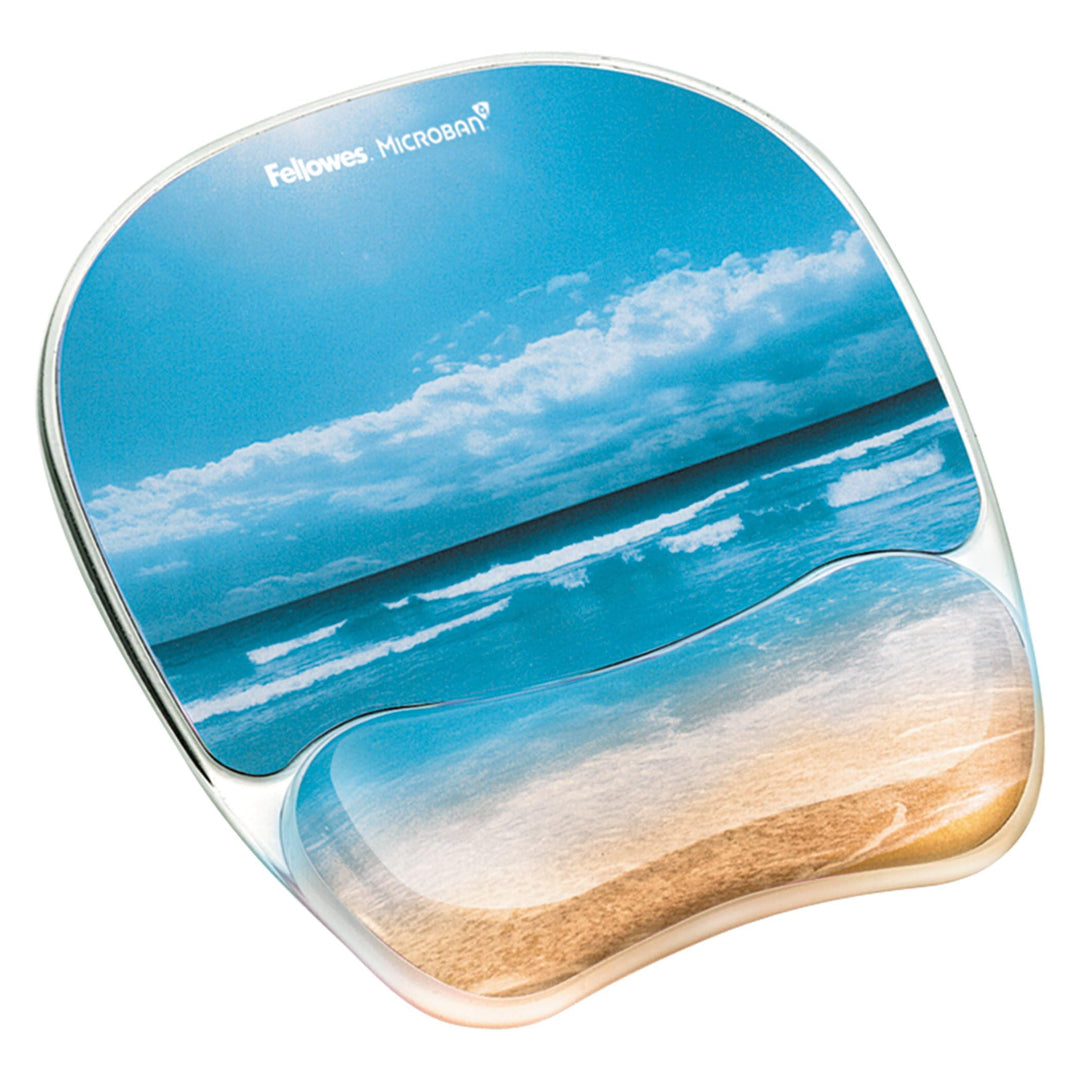FELLOWES Photo Gel Mauspad und Handgelenkauflage mit Microban Schutz, blau, 9.25" x 7.31", blau
