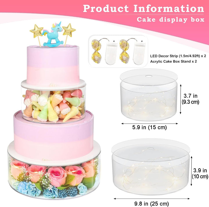 Nynelly Tortenständer aus Acryl, Acryl Tortenständer Befüllbar, Kuchentrenner, Acryl-Kuchenständer,R