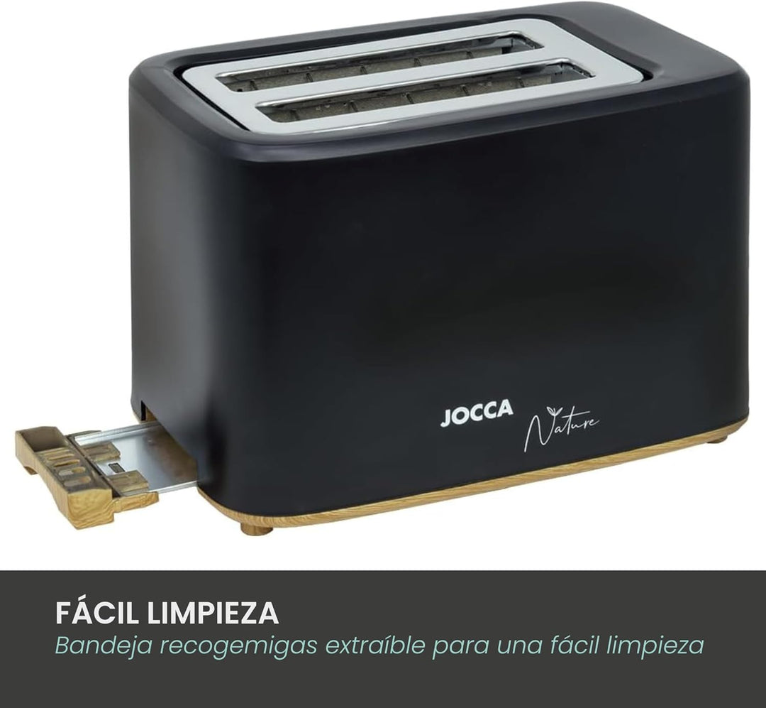 JOCCA - Toaster 2 Scheiben| 7 Toaststufen| Auftau-, Aufwärm- und Abbruchfunktion| Krümelsammler| Bre