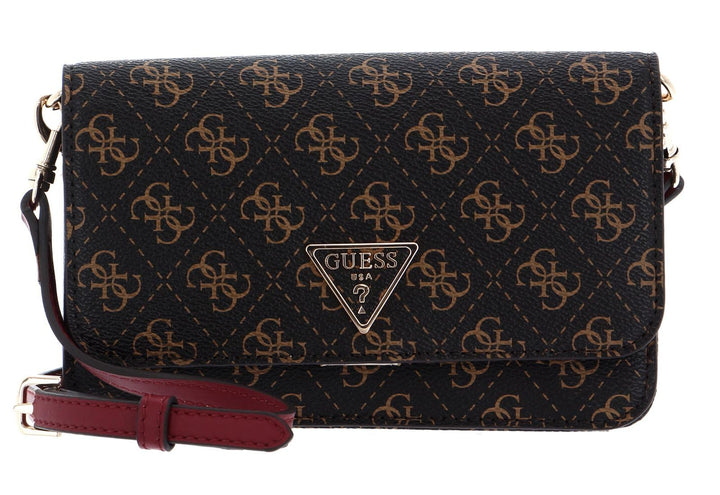 GUESS Damen Noelle Xbody Flap Organizer Bag Braun, Braun