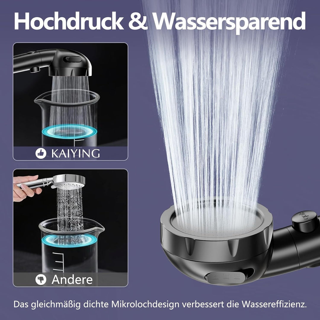 KAIYING Duschköpfe für Kinder (Ente) & KAIYING Wassersparender Duschkopf mit Filter Gegen Kalk (Schw