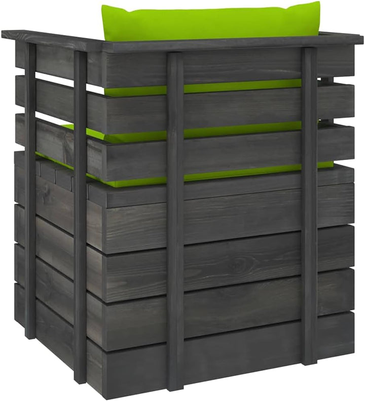 vidaXL Massivholz Gartensessel Loungemöbel Paletten Sessel Gartenmöbel Gartenstuhl Loungesessel mit