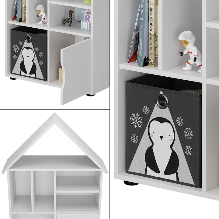 Vicco Kinderregal Weiss Estell - 71x112x32 cm hergestellt aus Spanplatte - Bücherregal ideal fürs Ki