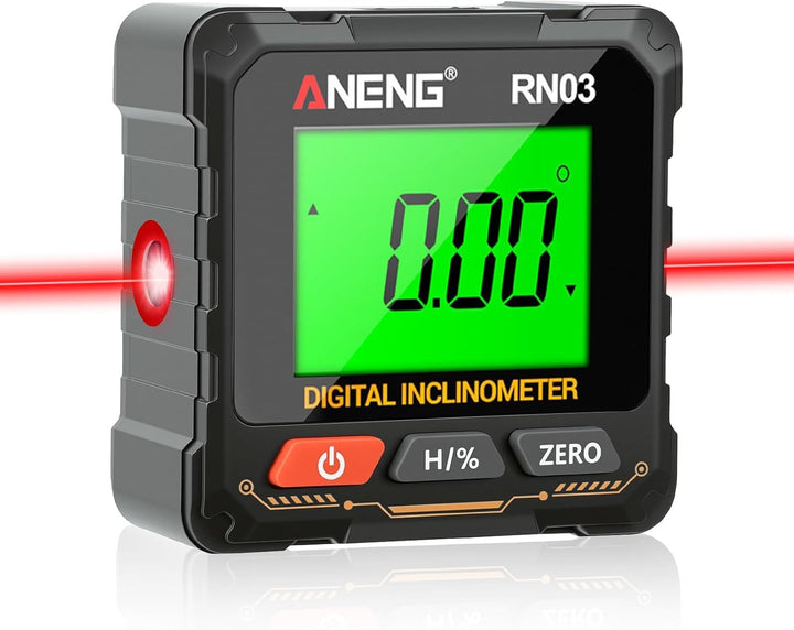 diymore Digitaler Laser Winkelmesser, 4-Seitiges Magnetisch Wasserwaage, Digitaler Neigungsmesser mi