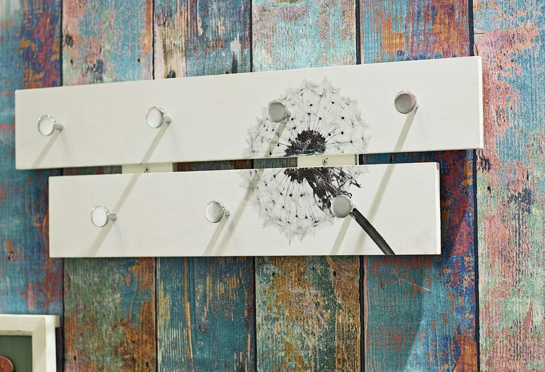 HAKU Möbel Garderobenleiste, MDF, Motiv-chrom, B 60 x T 5 x H 21 cm, Motiv-chrom