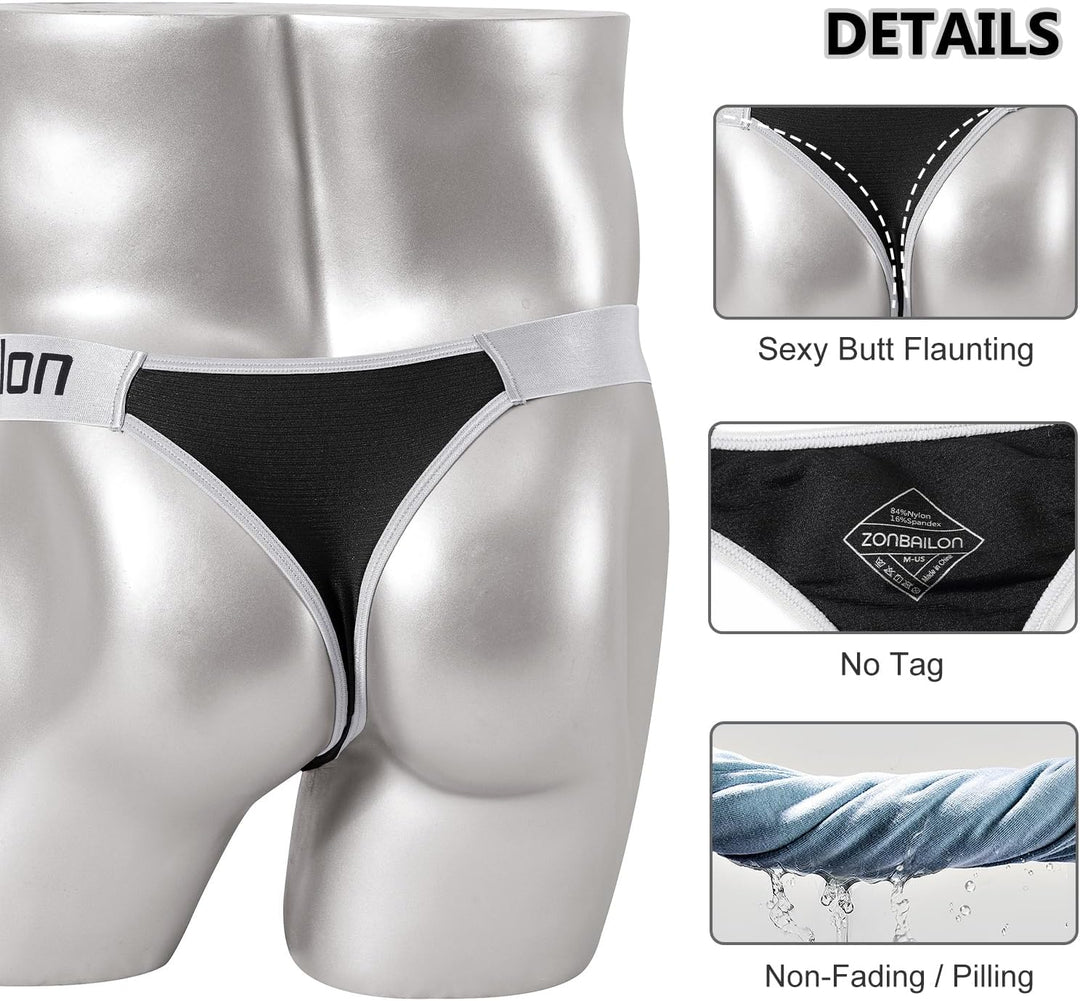 BIATWOWR Herren String Tanga Silk Sexy Slips Unterwäsche Männer weichem und bequemem Stoff viel Plat