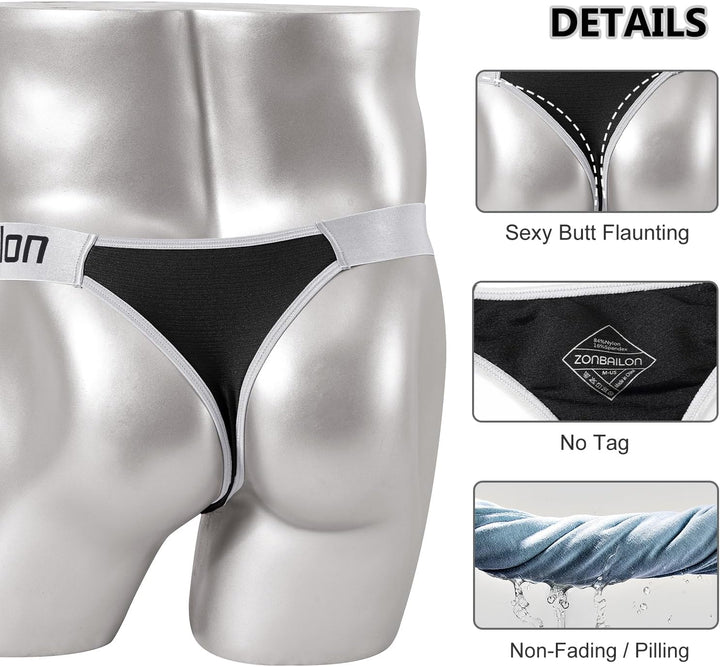 BIATWOWR Herren String Tanga Silk Sexy Slips Unterwäsche Männer weichem und bequemem Stoff viel Plat