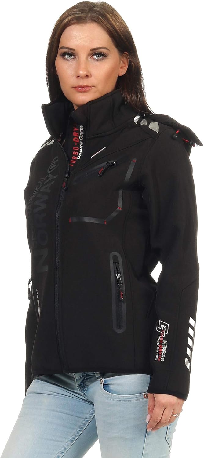 Geographical Norway Damen Jacke Softshell, M Schwarz / Schwarz