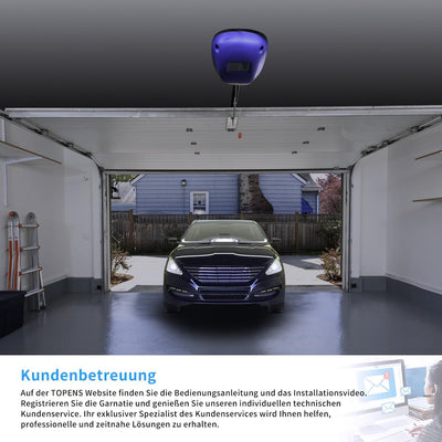 TOPENS CASAR800 Garagentorantrieb für Tore bis 12m², 800N, inkl. 2 Handsender und Notentriegelung El