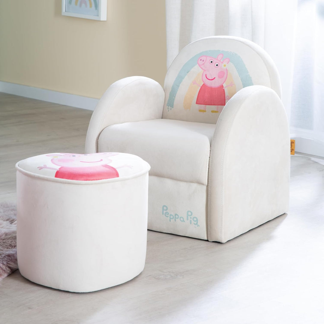 roba Kindersessel im Peppa Pig Design - Sessel mit Armlehne für Jungen & Mädchen ab 18 Monaten - Bel