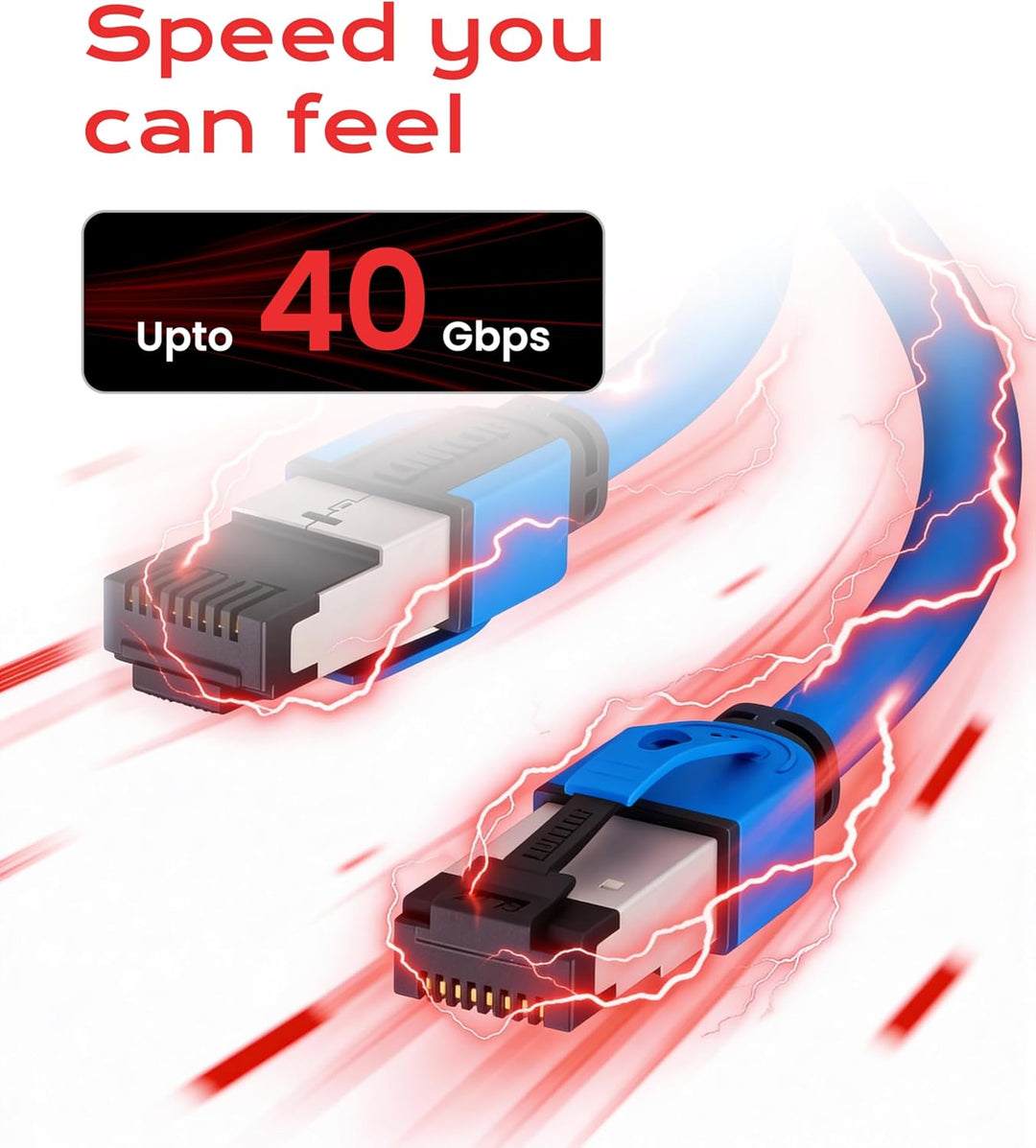 LINKUP - [40Gbps Zertifiziert Cat8-Ethernet-Patchkabel Doppelt Geschirmt┃2000MHz (2Ghz) Cat8.1┃Zukun