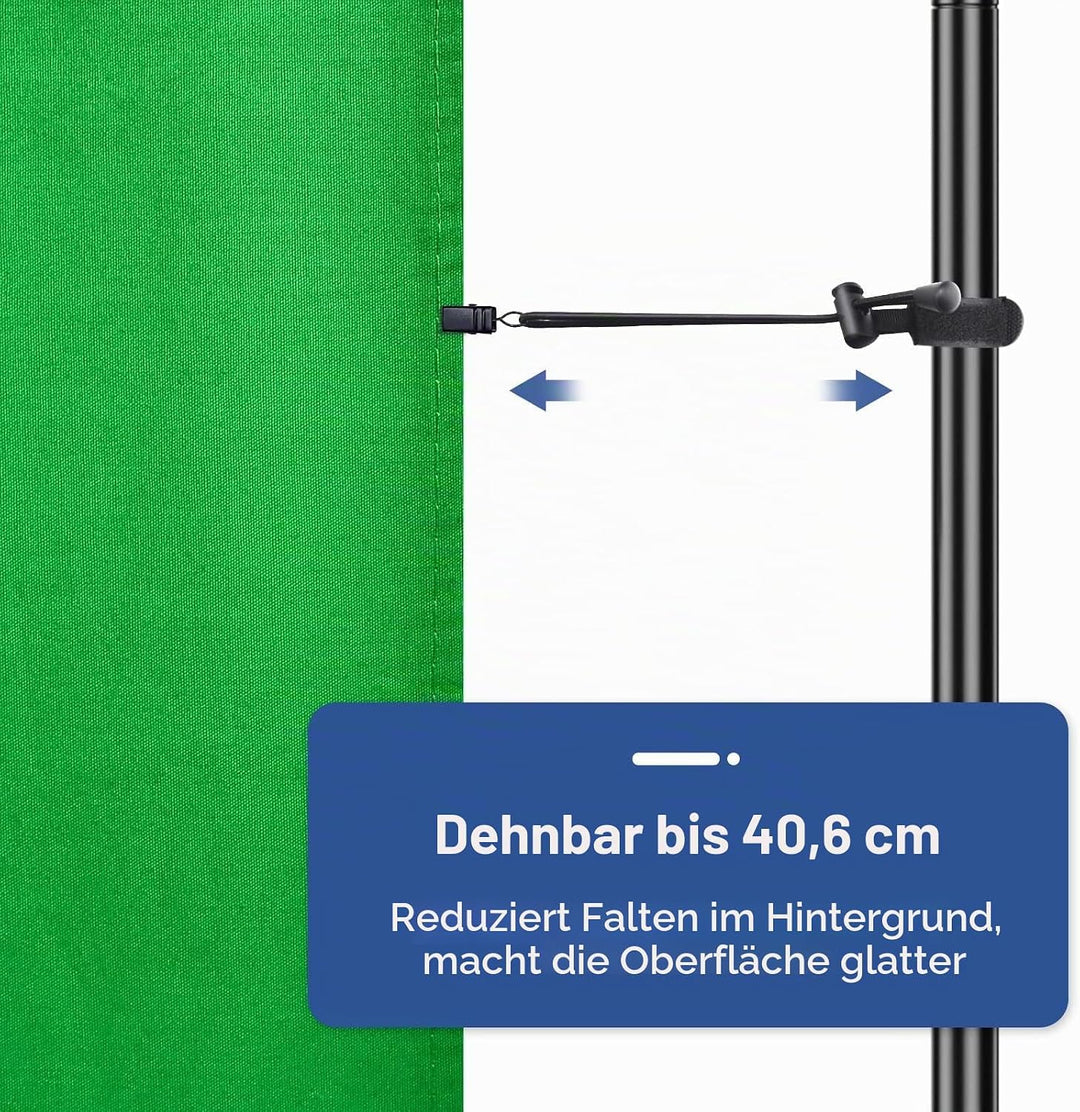 EMART Green Screen 1,8 x 2,8m Fotostudio Hintergrund Faltbare Greenscreen Stoff 100% Reiner Musselin