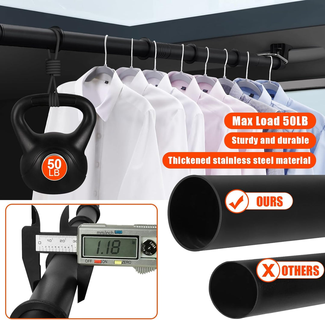 Beinhome Auto-Kleiderbügel, Kleiderstange für Auto-Reisen 76-160 CM, einstellbare faltenfreie Kleide
