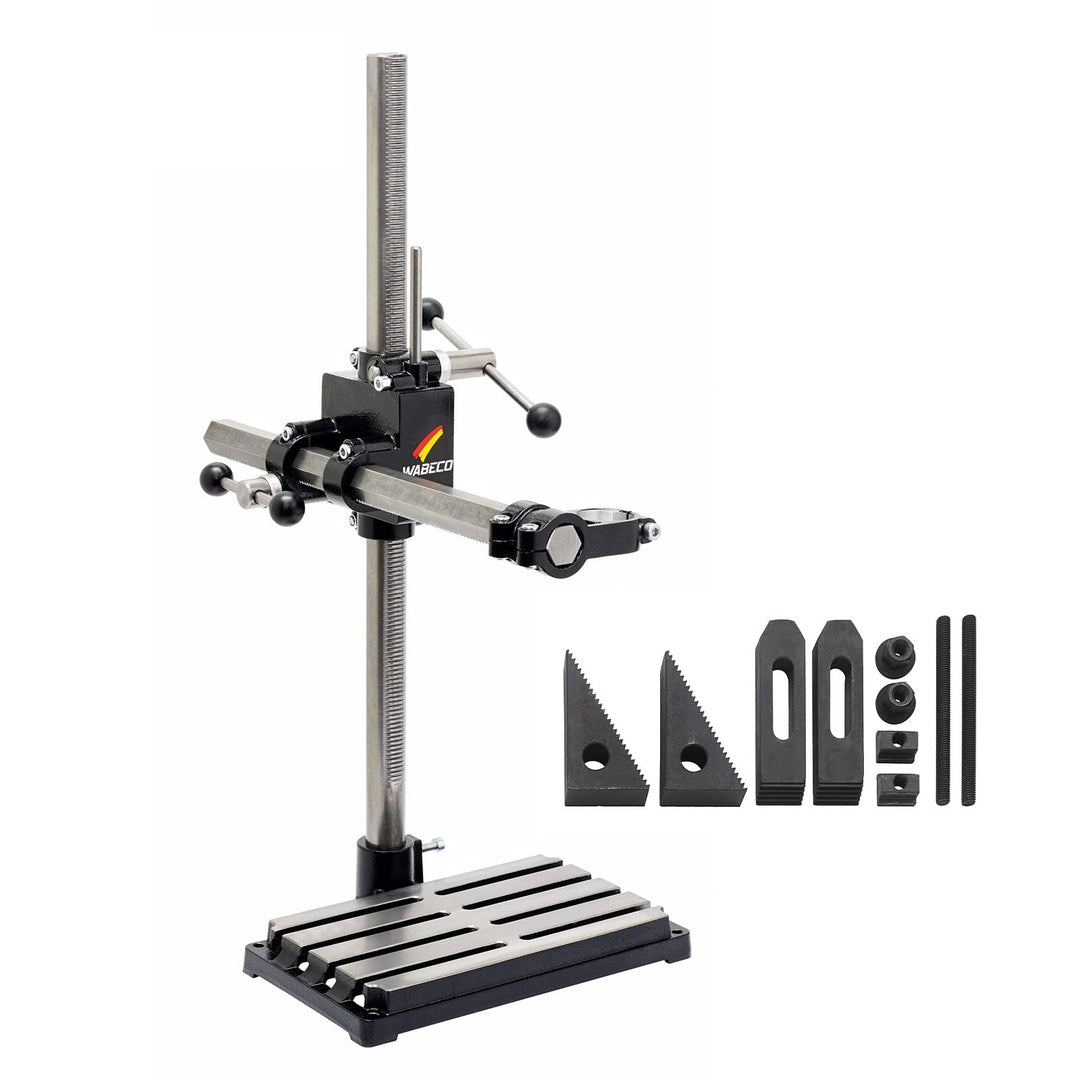 WABECO Bohrständer Fräsständer BF1243 mit Spannpratzen Satz 10-teilig vertikal/horizontal Säule 750