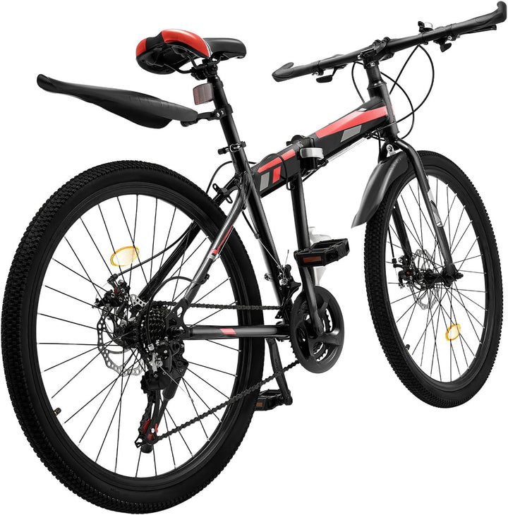 WSIKGHU 26 Zoll Mountainbike Fahrrad Faltbares 21-Gang-Rad für Erwachsene/Jugendliche mit Mechanisch