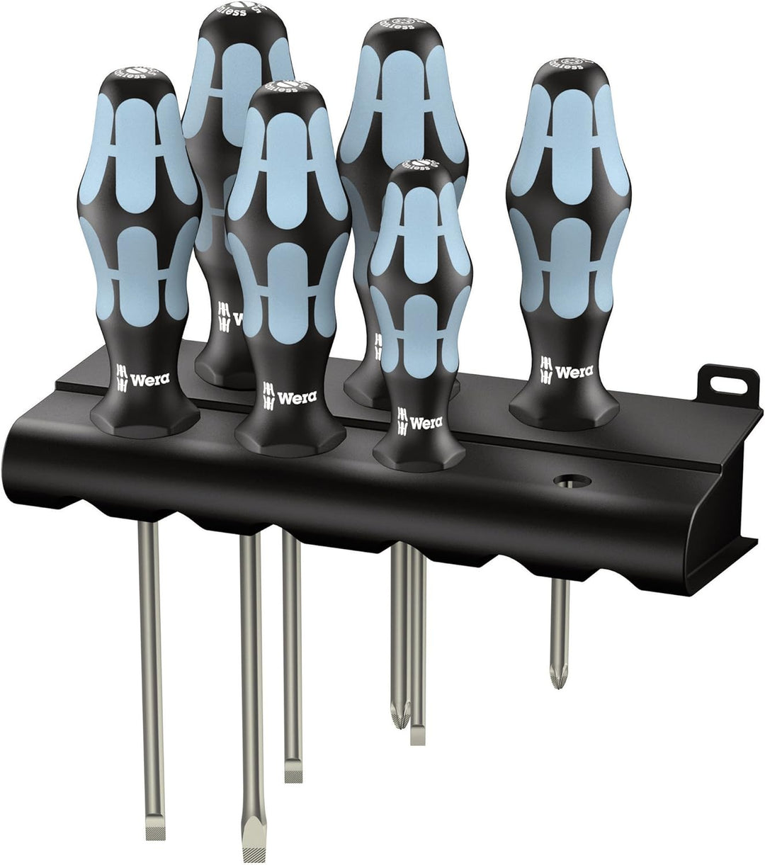 Wera 3334/3355/6 Schraubendrehersatz, Edelstahl + Rack, 6-teilig, 05032061001