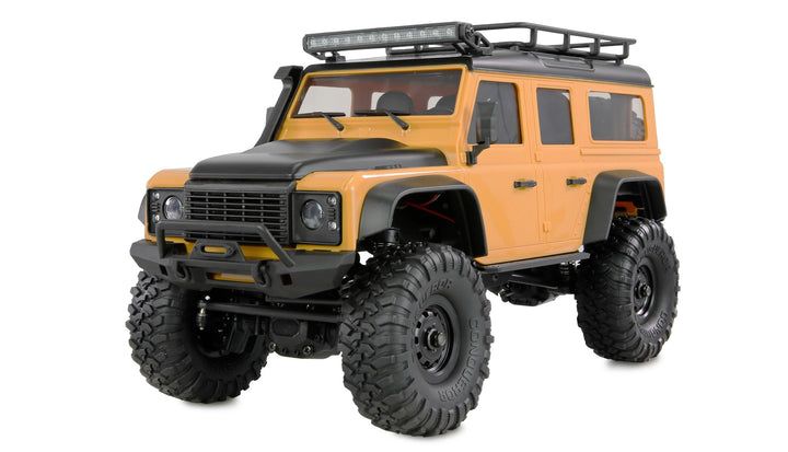 Amewi AMXRock Mini-D90 Scale Crawler 4WD 1:16 RTR gelb inkl. Fernsteuerung, Akku, Ladekabel