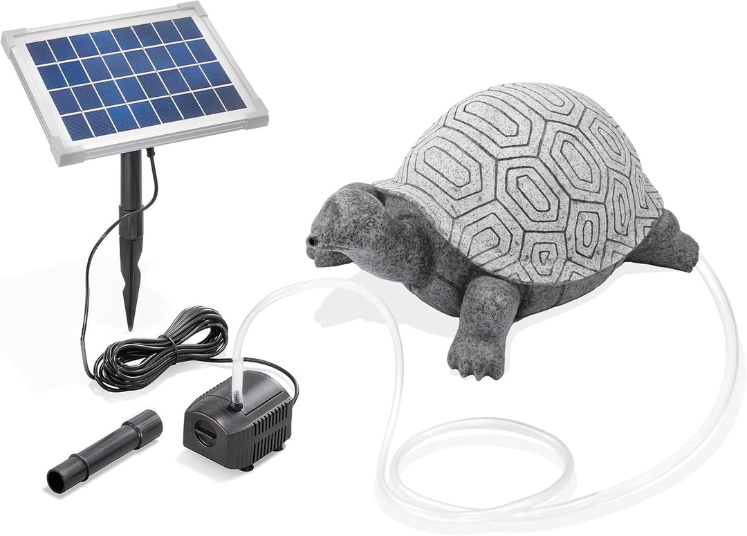 Esotec Solar Wasserspeier Set Schildkröte, Solarpumpe, Teichfigur Gartenfigur & Gartenstatue, Tauchp