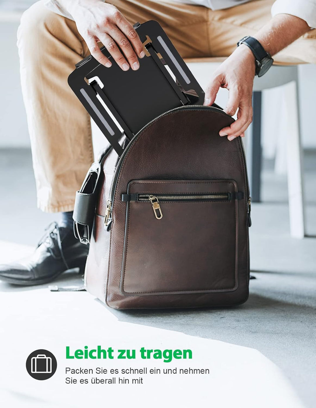 Glangeh Laptop Ständer Aluminium Robust, Belüfteter Ergonomisch Laptop Stand mit Höhenverstellbarer,