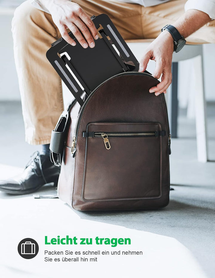 Glangeh Laptop Ständer Aluminium Robust, Belüfteter Ergonomisch Laptop Stand mit Höhenverstellbarer,