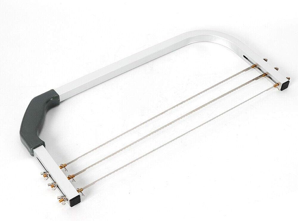 Tortenschneider Edelstahl, 3 Drähte Kuchenschneider Tortenbodenschneider Tortensäge Höhenverstellbar