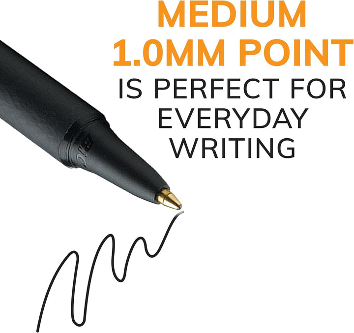 BIC 1mm Soft Feel Ballpoint Retractable Pen, Black/Blue, (BICSCSM361AST) by BIC New Edition Schwarz,