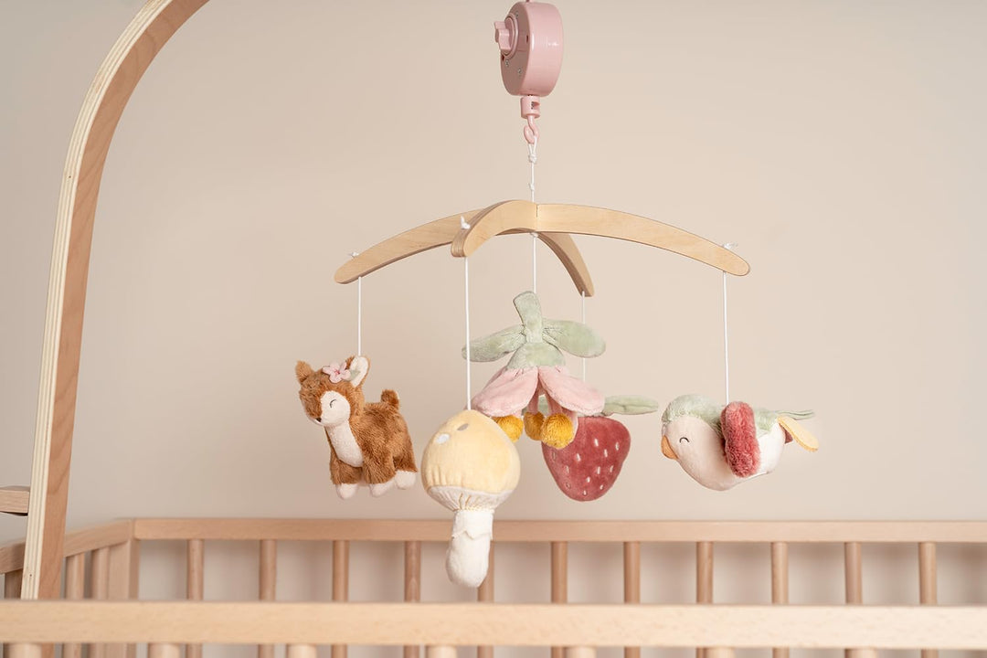 Little Dutch Mobile Musik Spieluhr mit Holz Halterung für Babybett - Fairy Garden Fairy Garden rosa,