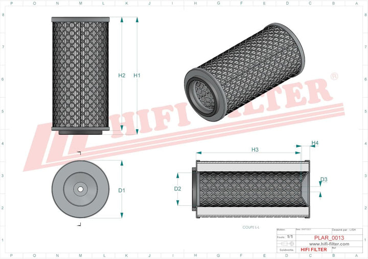 HIFI FILTER Luftfilter SA 14017 kompatibel mit SL 6208, C 13 114/4, AM413, P 14-0131, 46415E, WA3060
