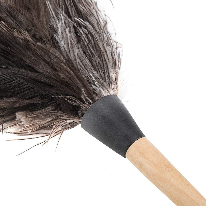 Handgemacht Staubwedel Waschbar Statisch Antitruthahn Straussenfeder Staubtuch mit Langem Holzgriff