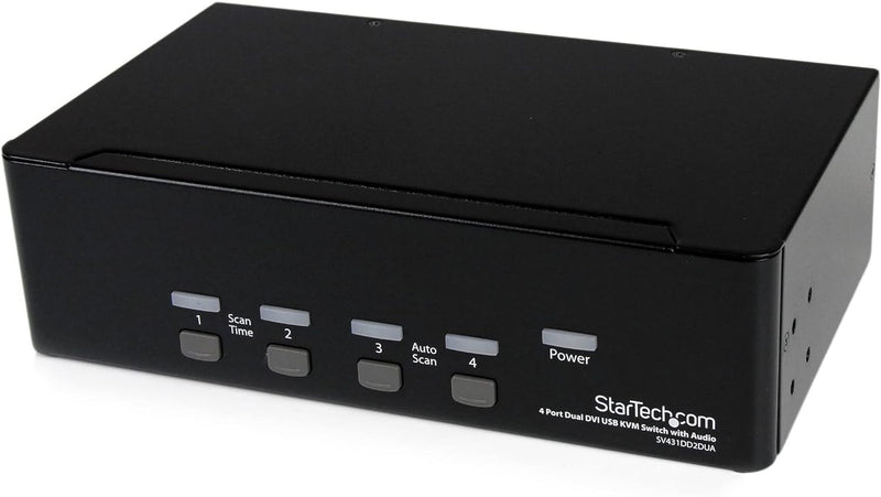 StarTech.com 4 Port Dual DVI USB KVM Switch/ Umschalter mit Audio und USB 2.0 Hub DVI - Dual Monitor