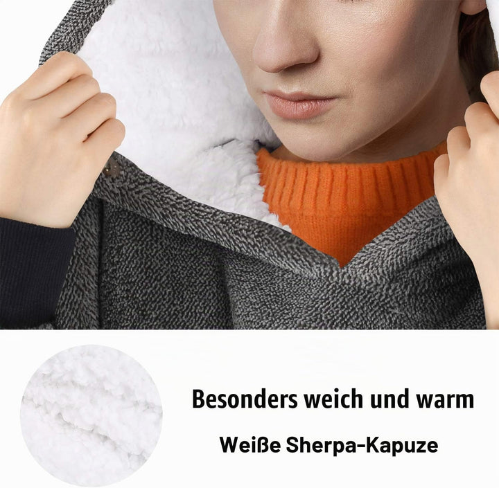 Catalonia Classy Oversized Sherpa Hoodie Decke, grosses Kapuzen-Sweatshirt für Frauen, weiche gemütl