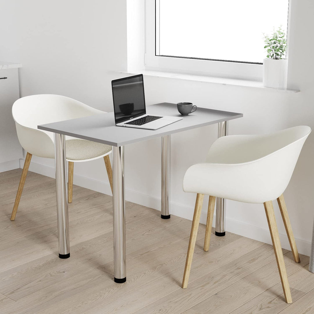 mikon 60x40 | Esszimmertisch - Esstisch - Tisch mit Chrombeinen - Küchentisch - Bürotisch | Light Gr