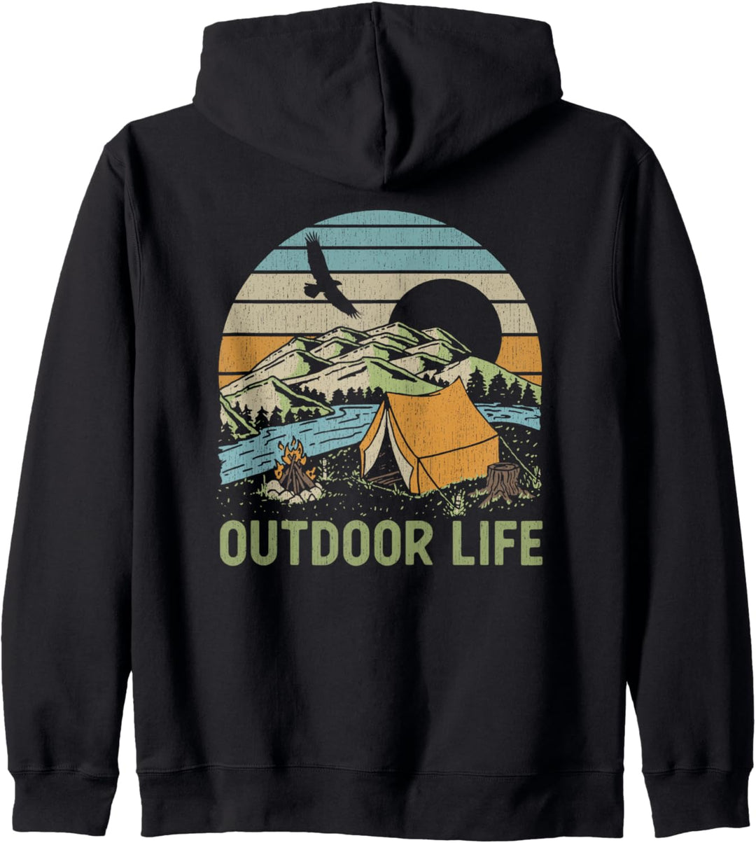 Trendy Outdoor Life Sunset Camp Life Front & Back Kapuzenjacke