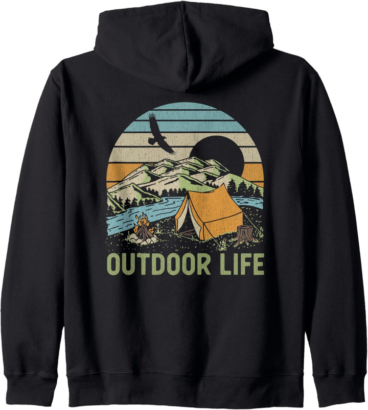 Trendy Outdoor Life Sunset Camp Life Front & Back Kapuzenjacke