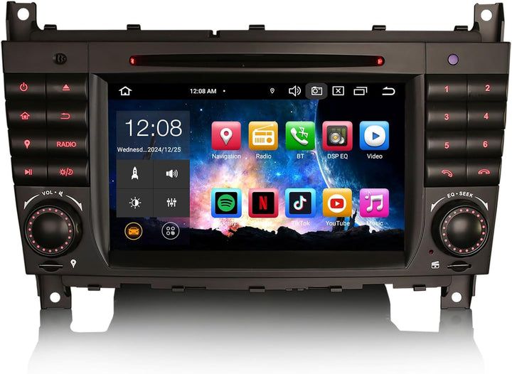 Erisin 7 Zoll 8-Kern 4GB+64GB Android 12 Autoradio mit GPS Navi für Mercedes Benz W203 W209 C/CLC/CL