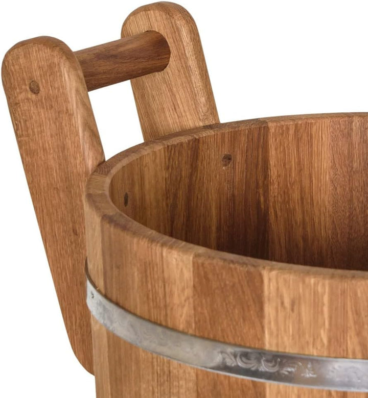 Waldmeister Bonpos Aufgusskübel 23 Liter Sauna Eimer Holz Eiche Pflanzkübel D 43cm Garten Terrasse