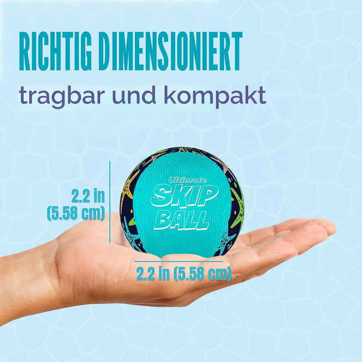 Activ Life Skip Ball Seesternblau – Wasserhüpfball 2er-Set für Kinder & Erwachsene – Outdoor Strands