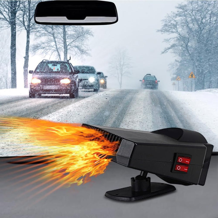 12V 200W Auto Heizlüfter Defroster, Riloer Tragbare Anti-Fog 2-In-1 Heizung/Kühlung Mini-Autoheizung