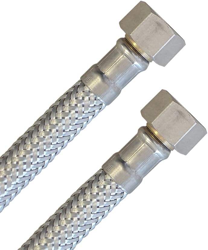 Panzerschlauch 3/8"ÜM x 3/8"ÜM, Flexschlauch DN8 für Sanitär mit Trinkwasserzulassung 4,00m / 4.000m
